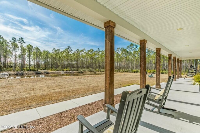 view of patio featuring covered porch