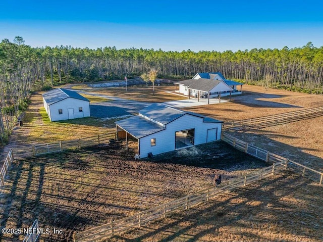 bird's eye view featuring a rural view