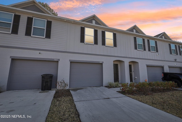 view of property featuring a garage