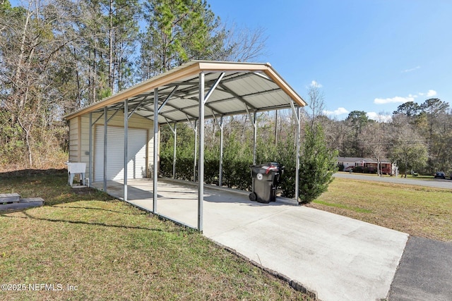 view of patio featuring a carport