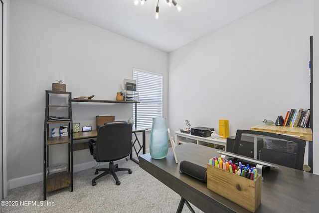 view of carpeted office