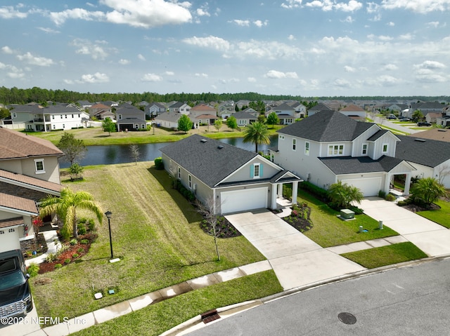 drone / aerial view with a residential view