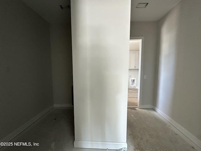 hallway with baseboards