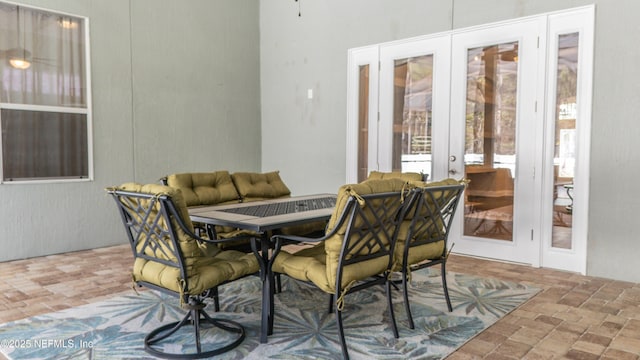 dining area with french doors