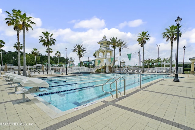 view of pool with a patio area