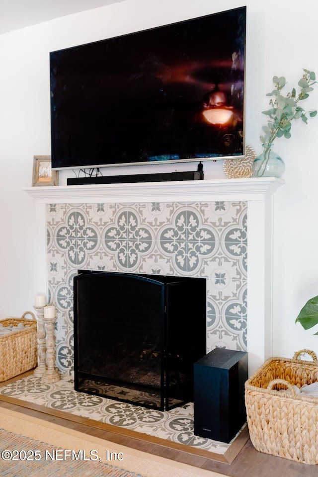 room details with a fireplace