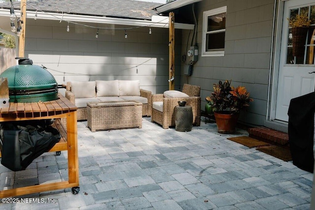 view of patio / terrace featuring an outdoor living space