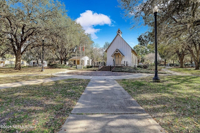 exterior space with a yard