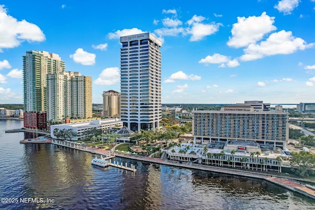 exterior space featuring a water view