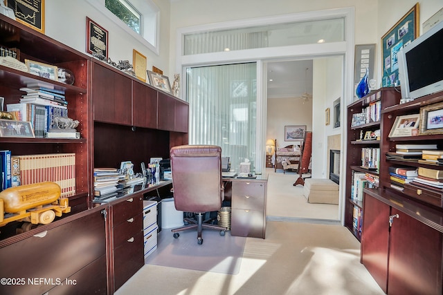 view of carpeted office