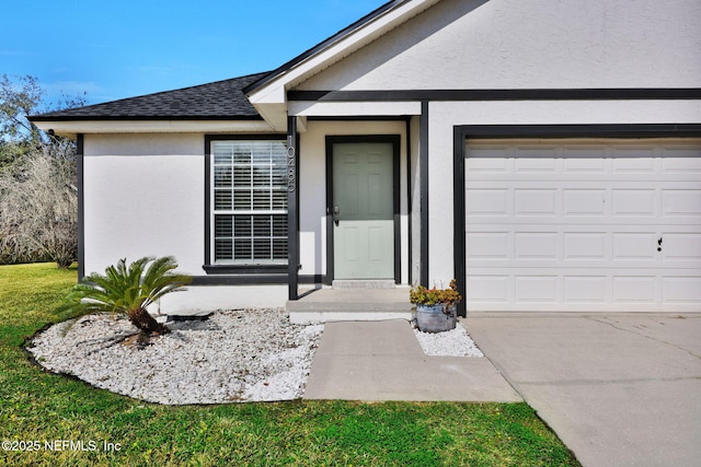 property entrance featuring a garage