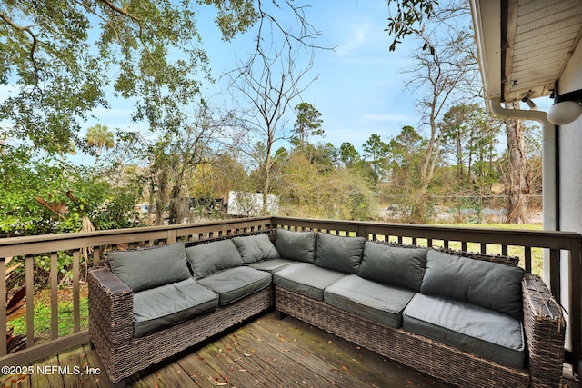 deck featuring an outdoor hangout area