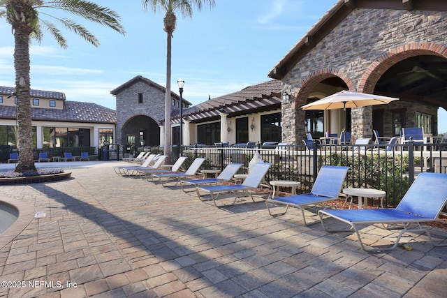 view of pool with a patio area