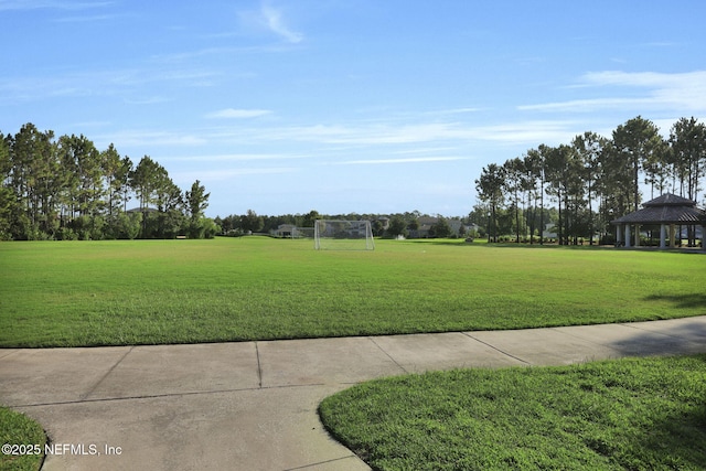 view of community with a gazebo