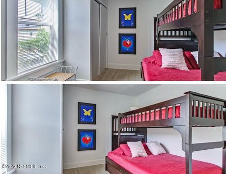 bedroom featuring light hardwood / wood-style flooring