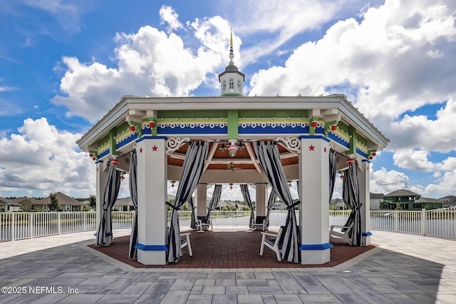 view of community with a gazebo