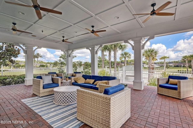 view of patio / terrace with an outdoor hangout area