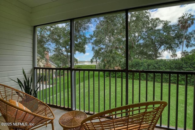 view of sunroom