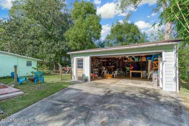 view of garage