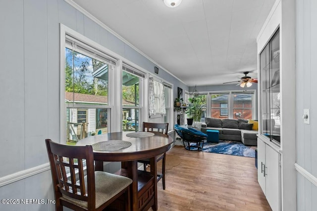 sunroom / solarium featuring ceiling fan and a healthy amount of sunlight