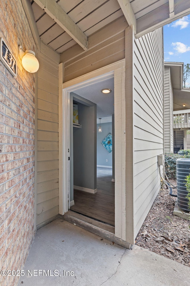 entrance to property with central air condition unit