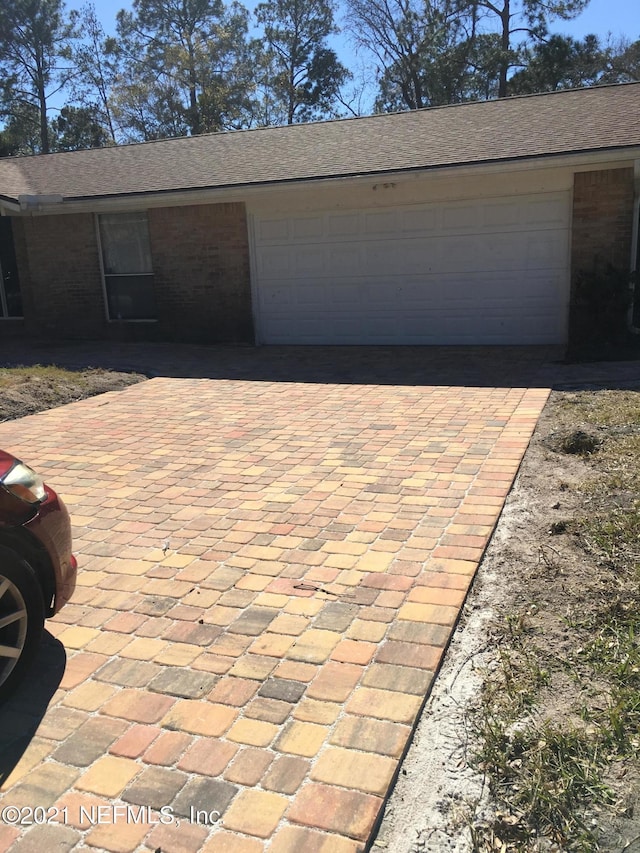 view of garage