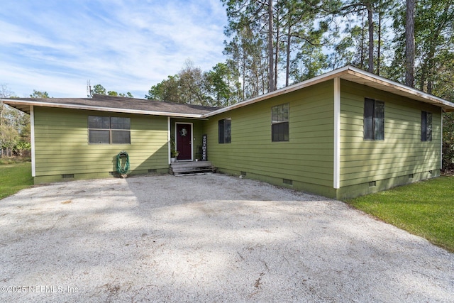 view of single story home