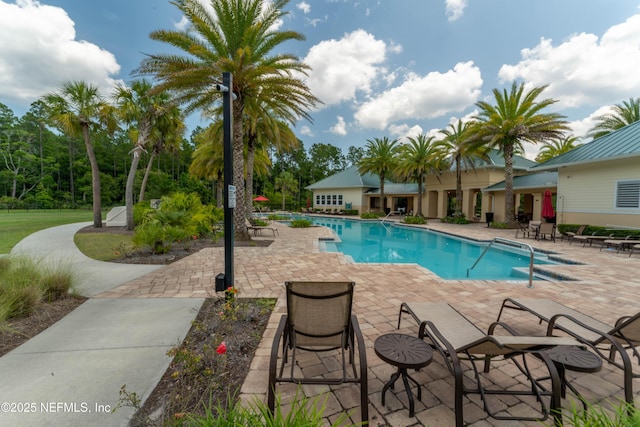 view of pool with a patio area