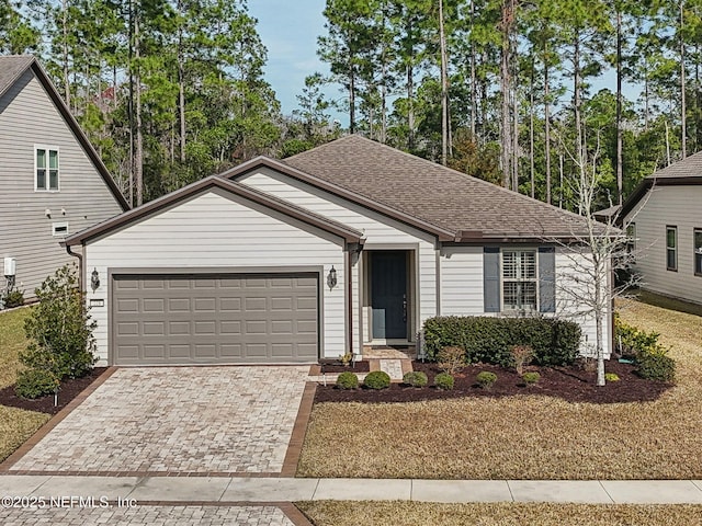 view of front of house with a garage