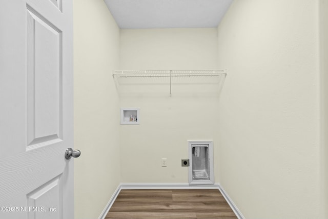 laundry area with washer hookup, hardwood / wood-style flooring, and electric dryer hookup