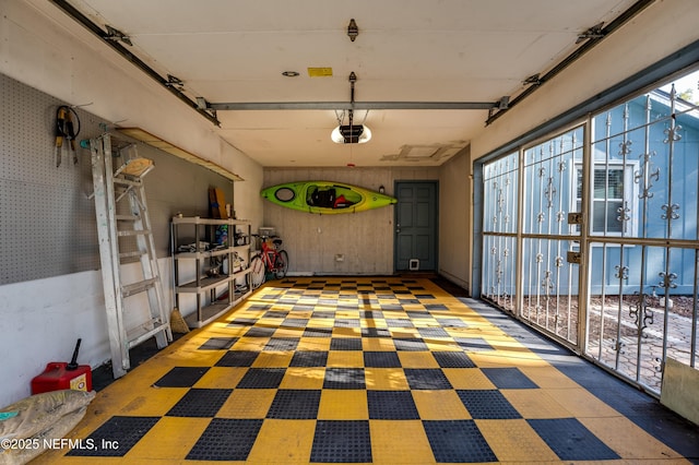 interior space featuring a garage door opener