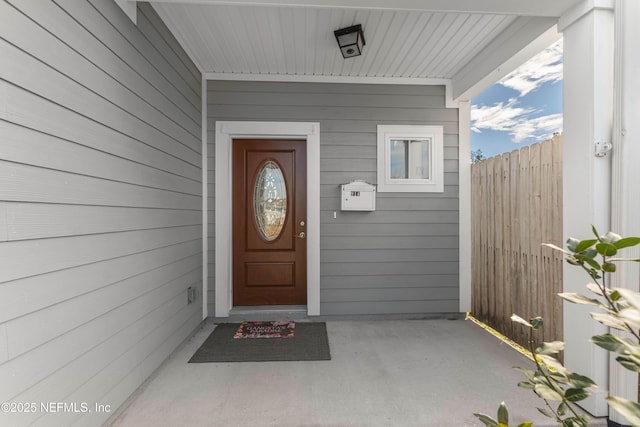 view of doorway to property