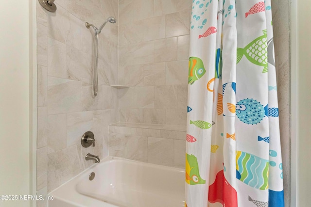 bathroom featuring shower / bath combination with curtain