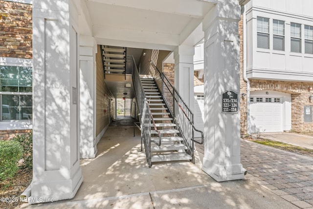 property entrance featuring a garage