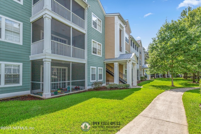 exterior space with a lawn