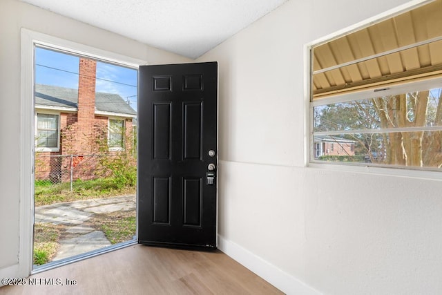 entrance foyer with light hardwood / wood-style floors