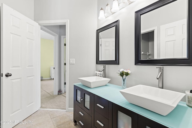 bathroom featuring vanity and tile patterned floors