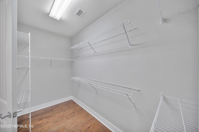 spacious closet featuring wood-type flooring