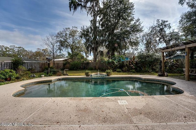 view of pool featuring a pergola and a patio area