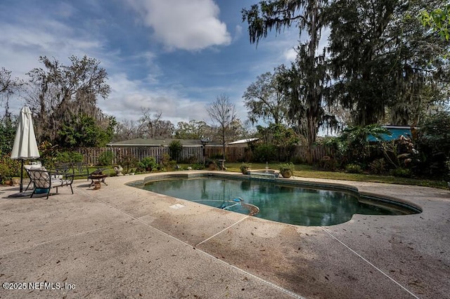 view of swimming pool with a patio