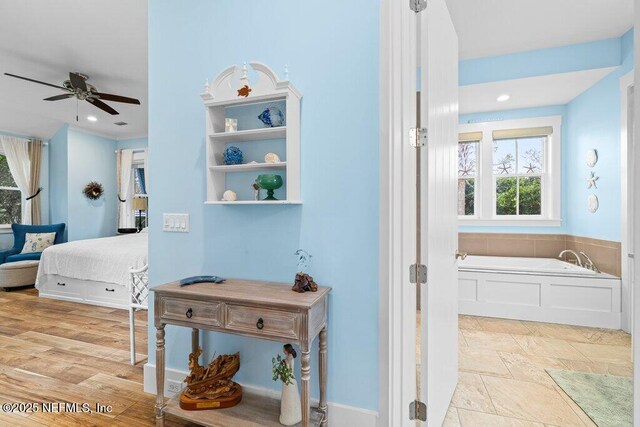 hall featuring light hardwood / wood-style floors