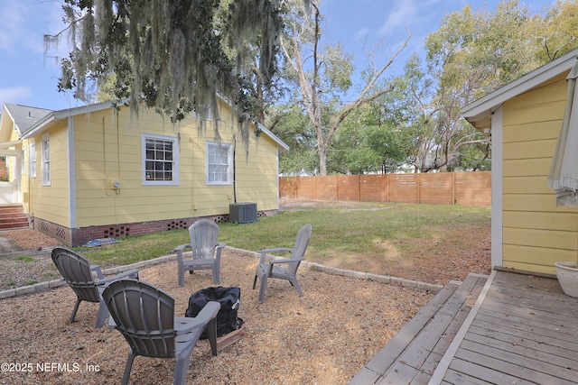 view of yard featuring a deck