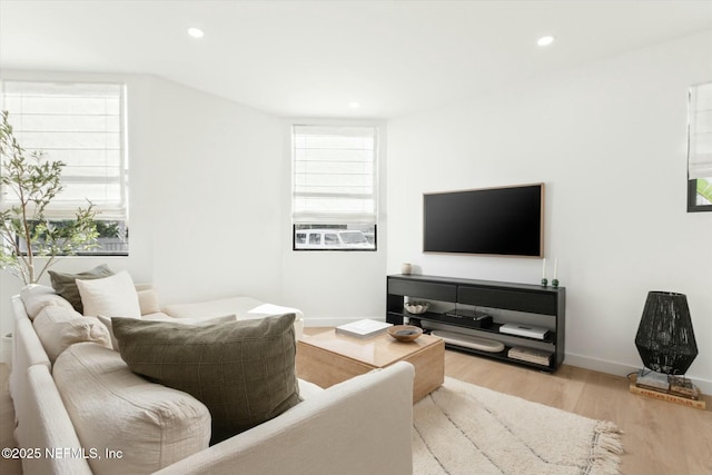 living room featuring light hardwood / wood-style floors