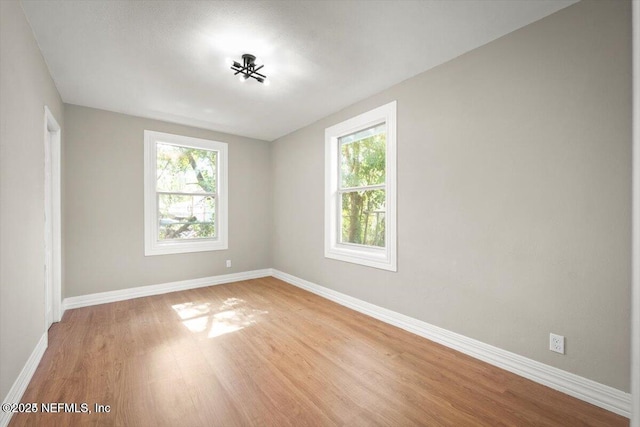 empty room featuring light hardwood / wood-style flooring