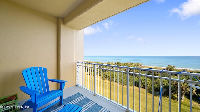 balcony with a water view