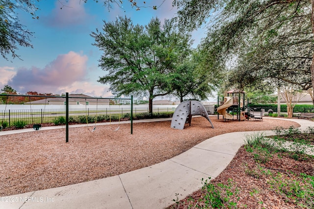 community play area with fence