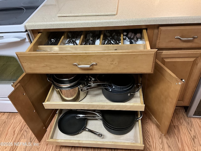 interior details with electric stove