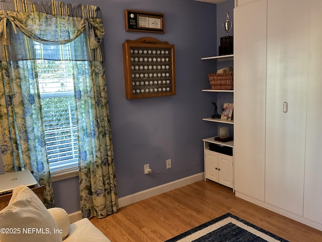 living area featuring hardwood / wood-style flooring