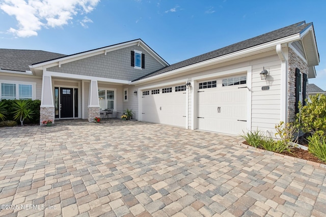 view of front of house with a garage