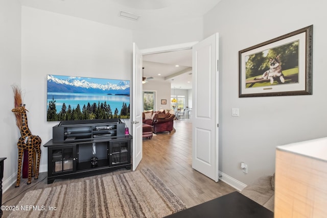 living room featuring hardwood / wood-style floors